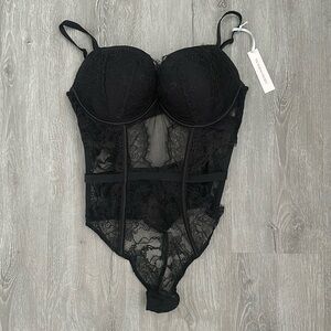 NWT Victoria’s Secret Bombshell Lace Black Teddy, Size L